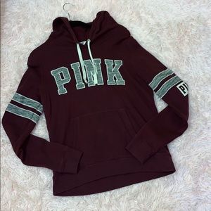 PINK Logo Maroon Hoodie